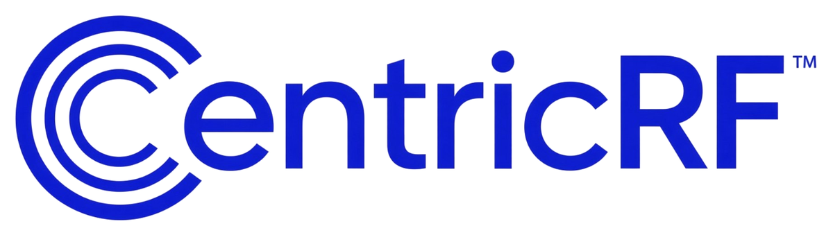 CentricRF logo with concentric circular C symbol